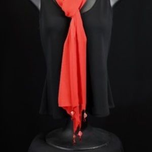 Double Side Cardinal Red Silk Georgette Scarf